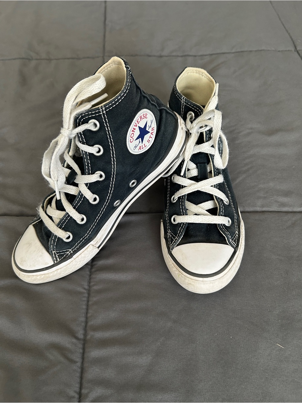 Converse Kids Black High Top Sneakers with White Accents
